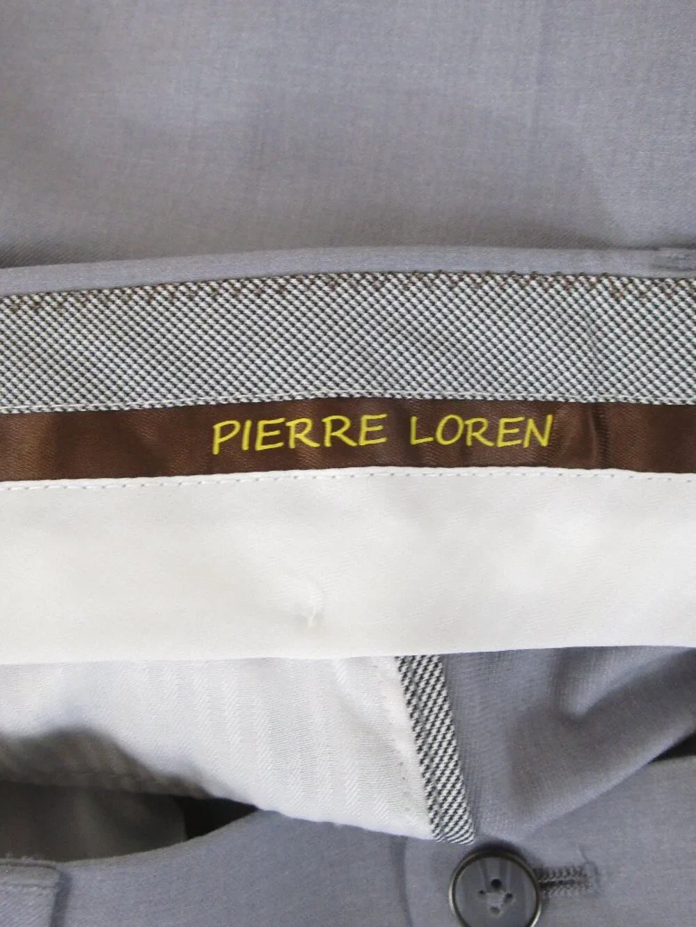 Pierre Loren Big & Tall Solid Light Gray Two Button Suit Size 56R Pants 52 X 29